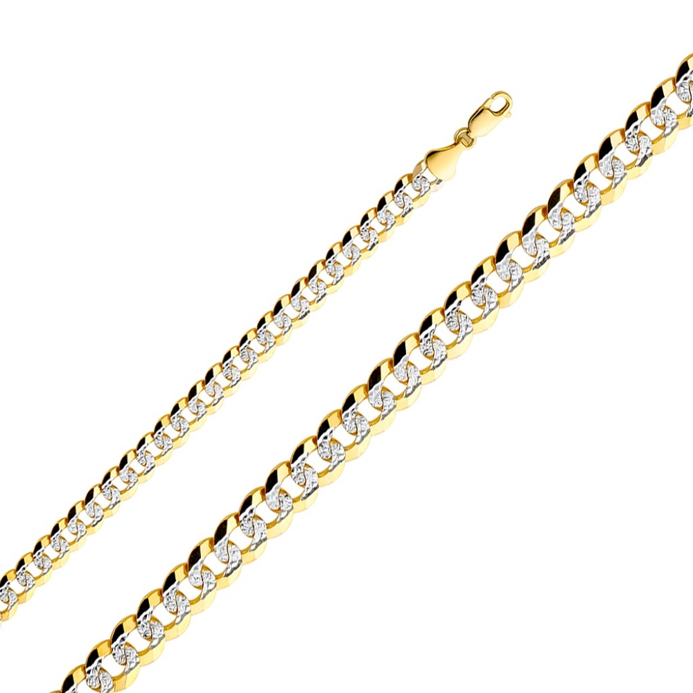 NEW 14k  yellow gold diamond cut link chain - Picture 2 of 7